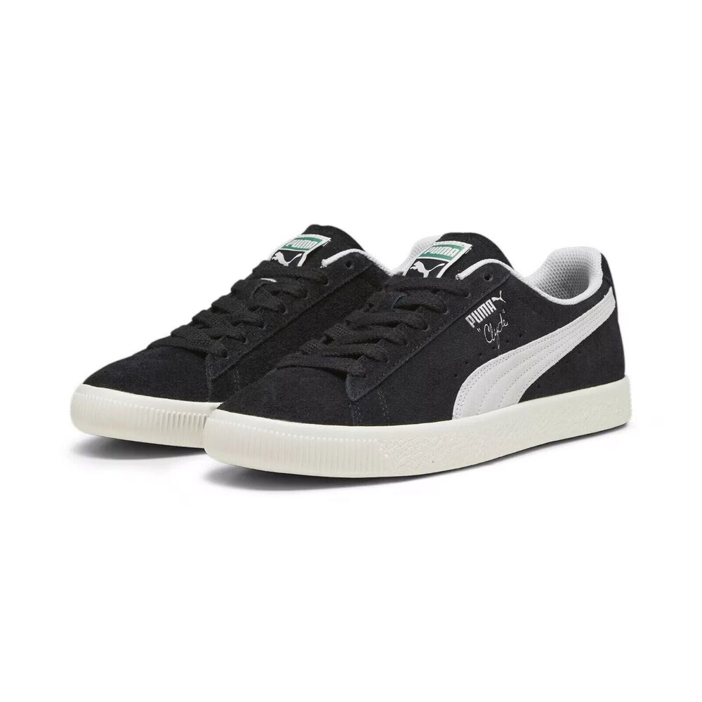 Puma Clyde Hairy Suede 39311502 Mens Black Suede Lifestyle Sneakers MSRP $110